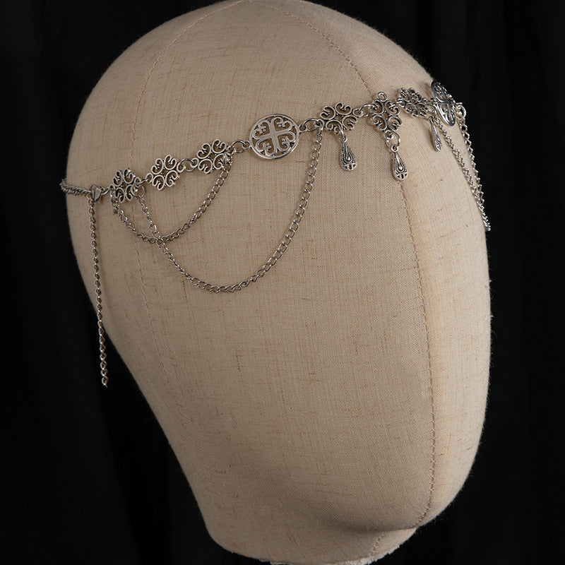Wholesale Bohemian Alloy Forehead Chain with Tassel for Travel Photo Boutique Resale Jewelry Accessory
