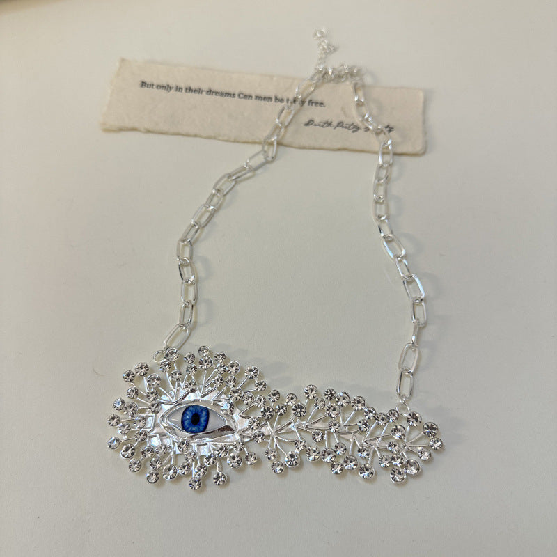 Wholesale  Personality Burst Eye Full Diamond Necklace