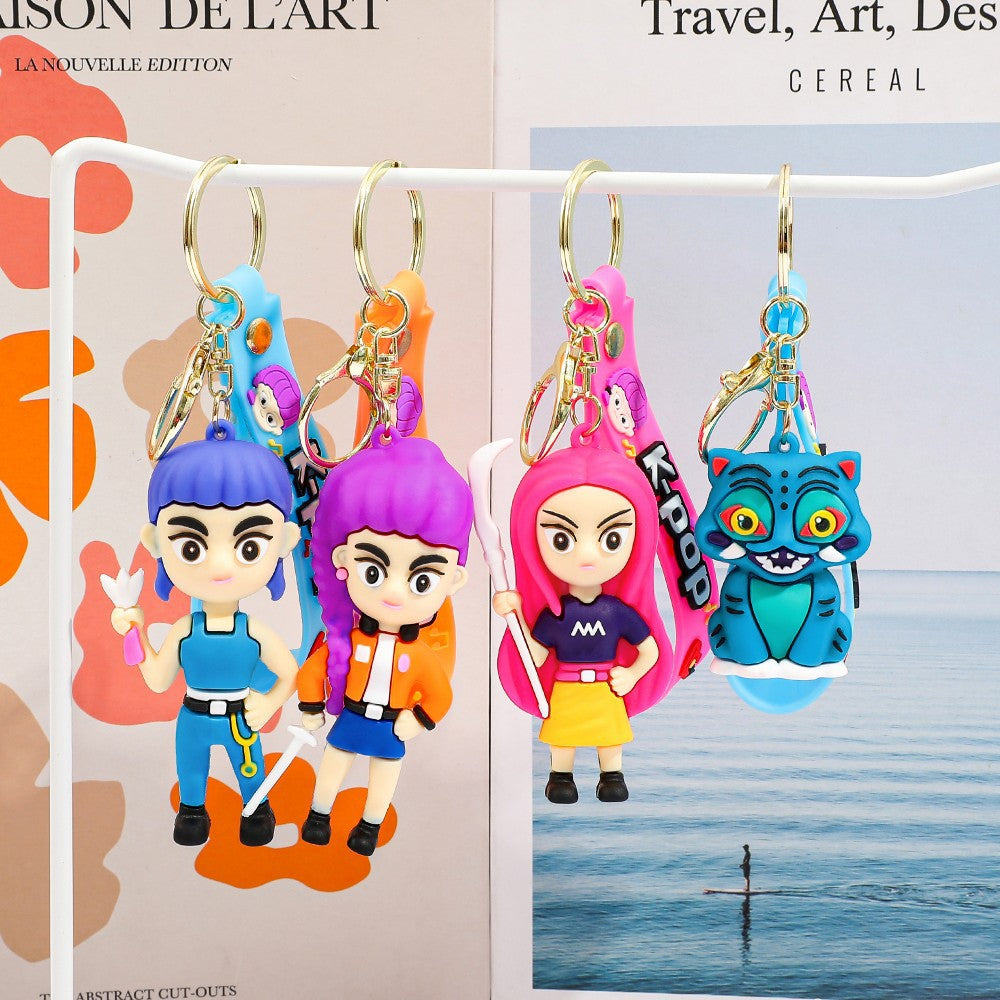 Wholesale kpop cartoon silicone keychain