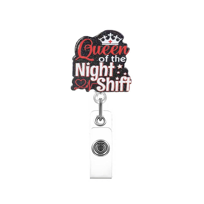 Wholesale acrylic rotating badge scroll clip Badge Reels