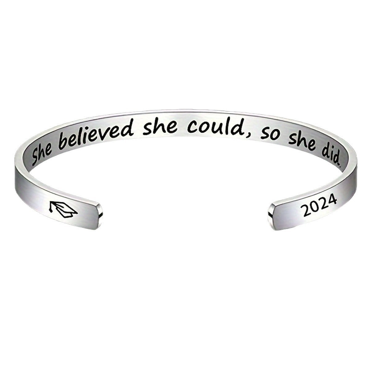 Wholesale Stainless Steel Engraving Bracelet C- Shaped Opening Bracelet