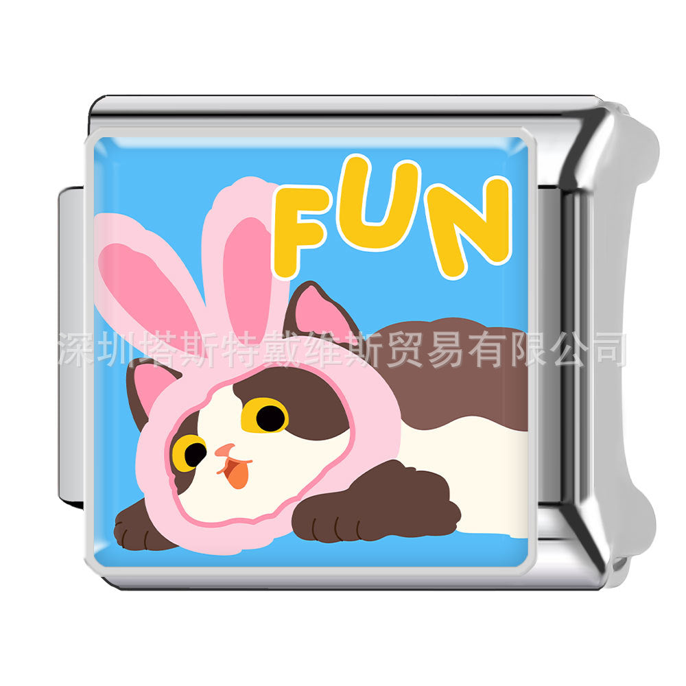 Wholesale Italian Charm Bracelet 9mm DIY Cute and able  Creative Stainless Steel Composable Bracelet