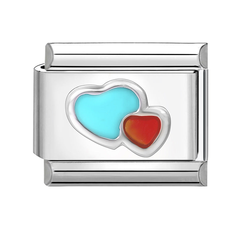 Wholesale 9mm Italian Charm Starter Bracelets DIY square Single Section Creative Stainless Steel Composable Bracelet