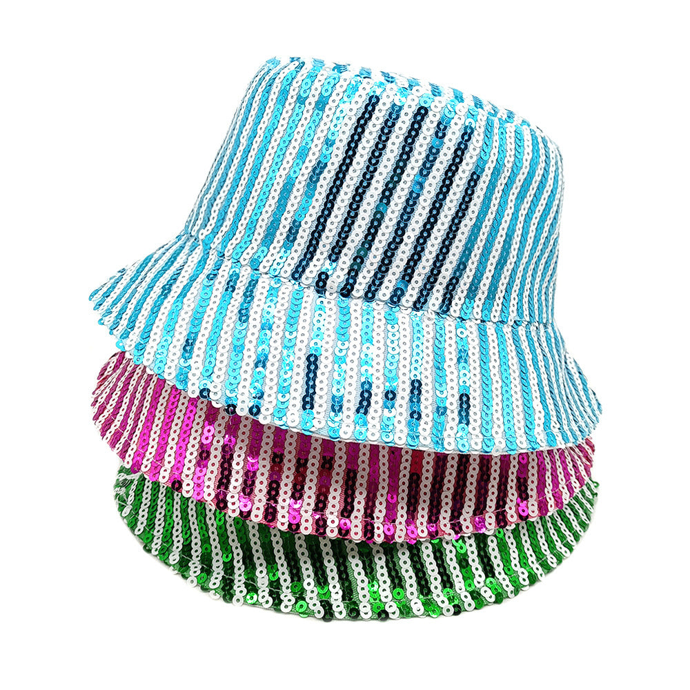 Wholesale  Sequin Performance Basin Hat Bucket Hat