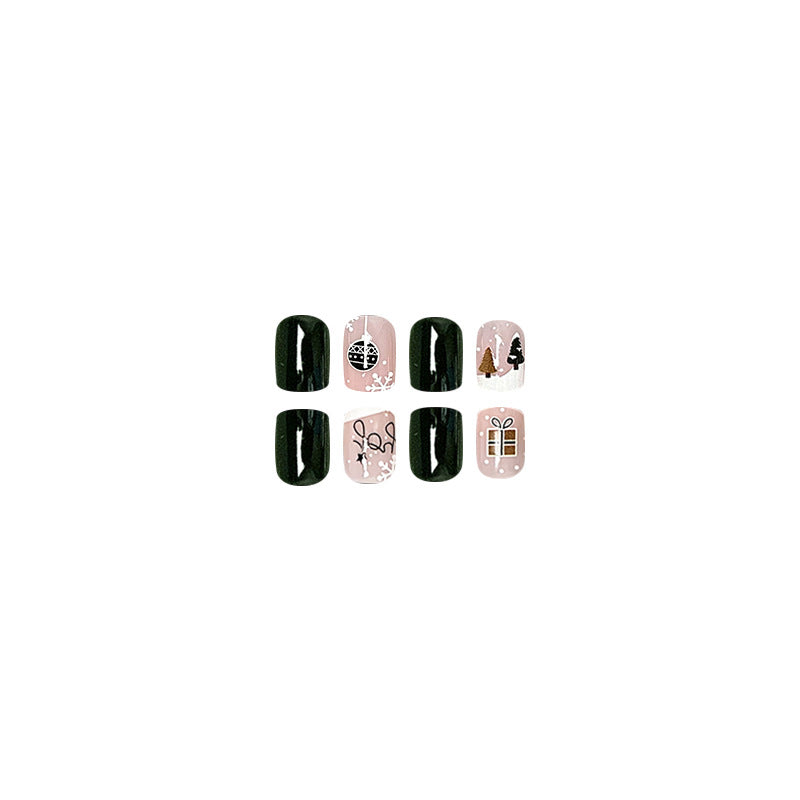 Wholesale 24 Pieces/box Christmas Press-on Nails Kits Nail Stickers ACC-NS-FengLi002