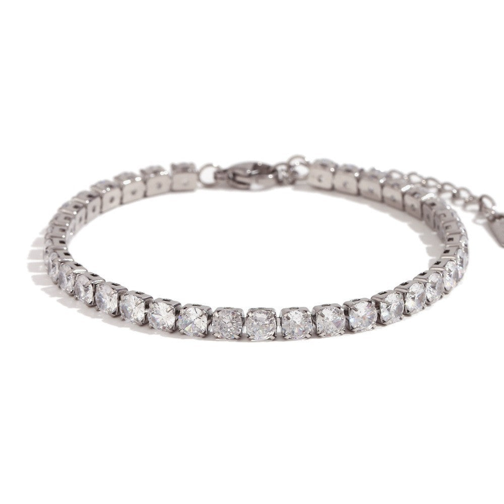 Wholesale Fashion Geometric Rhinestone Stainless Steel Bracelet For Women DIY Jewelry Accessory Travel Souvenir And Gift