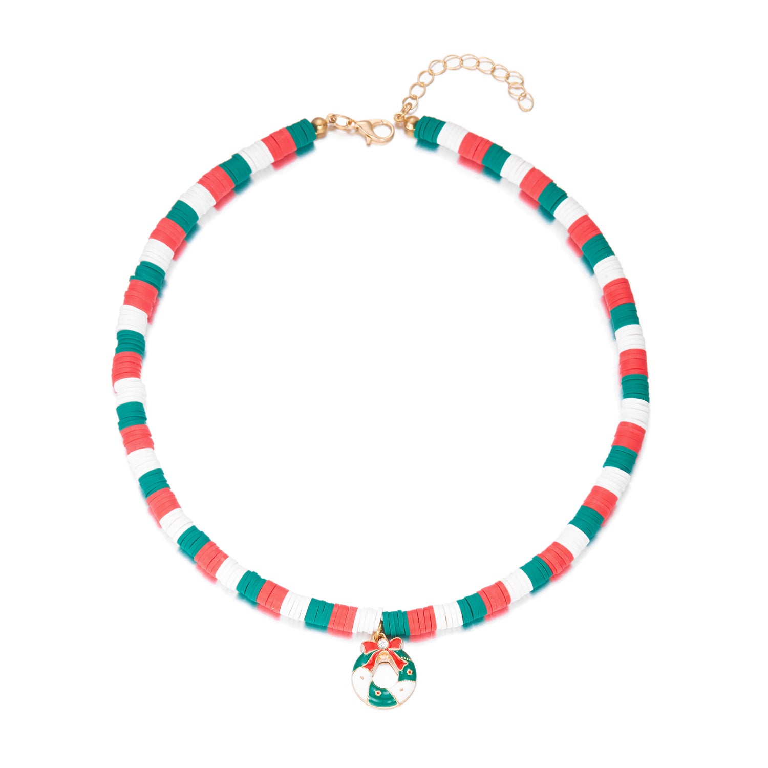 Wholesale Polymer Clay Christmas Tree Wreath Snowman Necklace