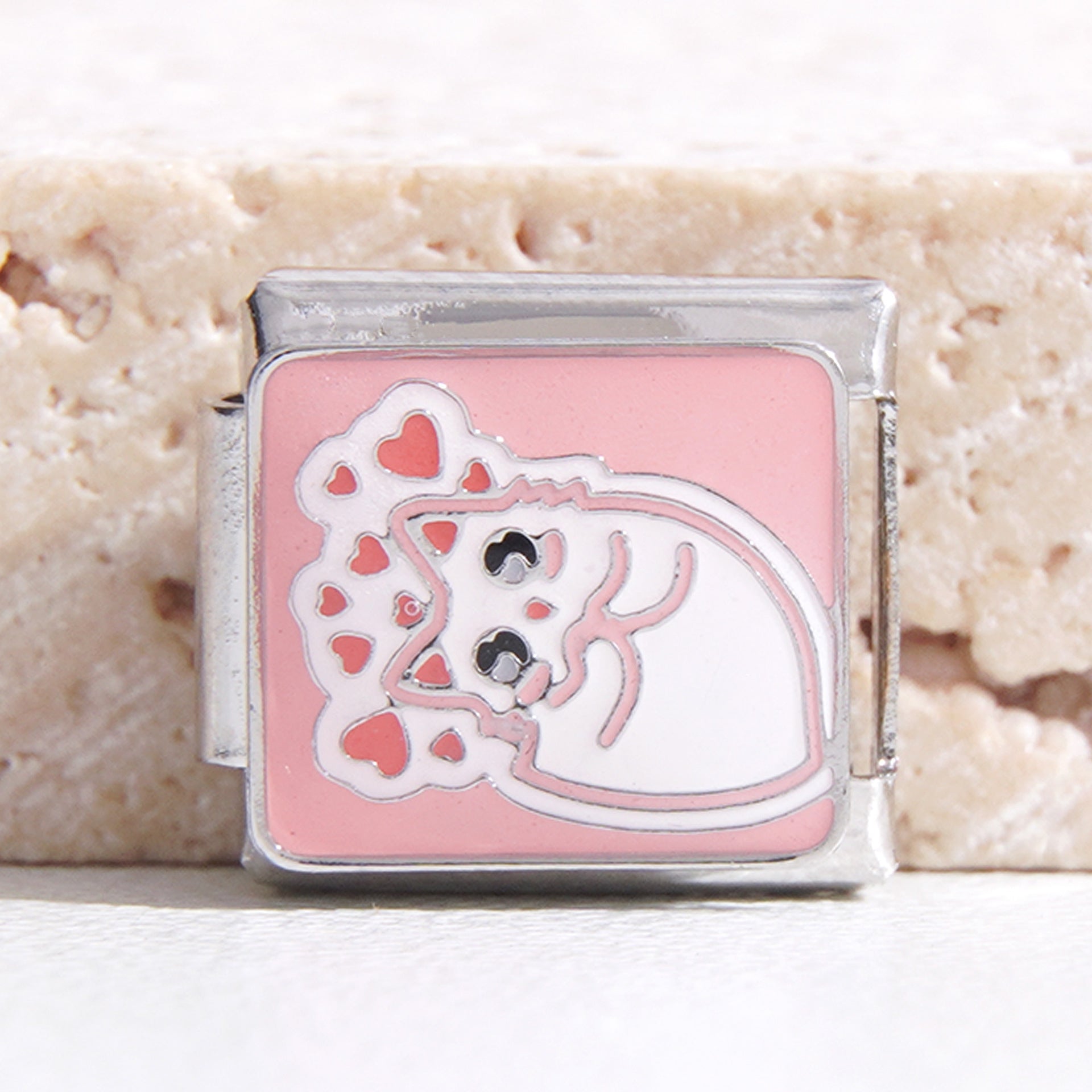 Wholesale Italian Charm Bracelet 9mm DIY Splicing Removable Cartoon Cat Stainless Steel Composable Bracelet