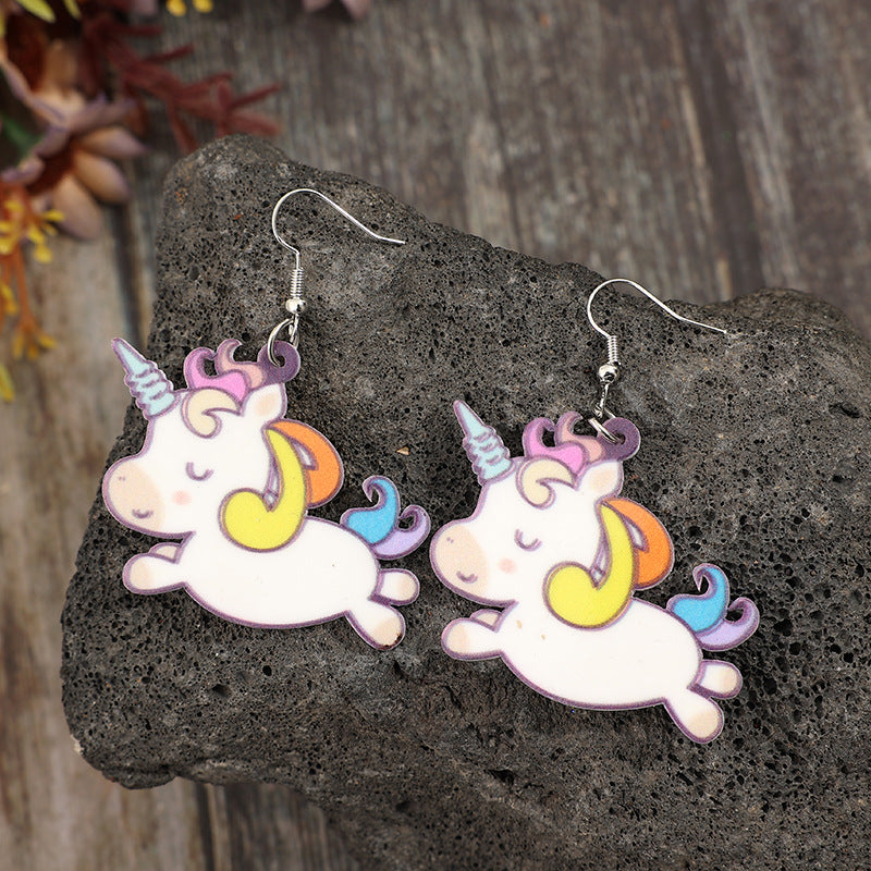 Wholesale Cute Unicorn Acrylic Earrings