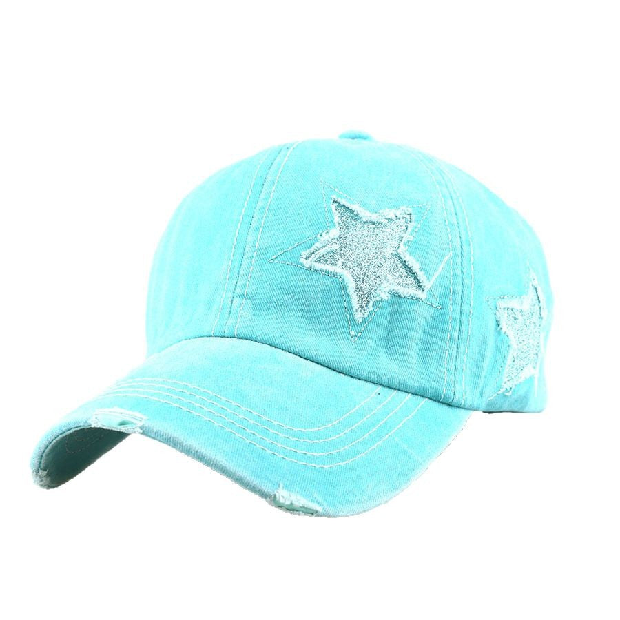 Wholesale Star Sequined Worn Baseball Cap