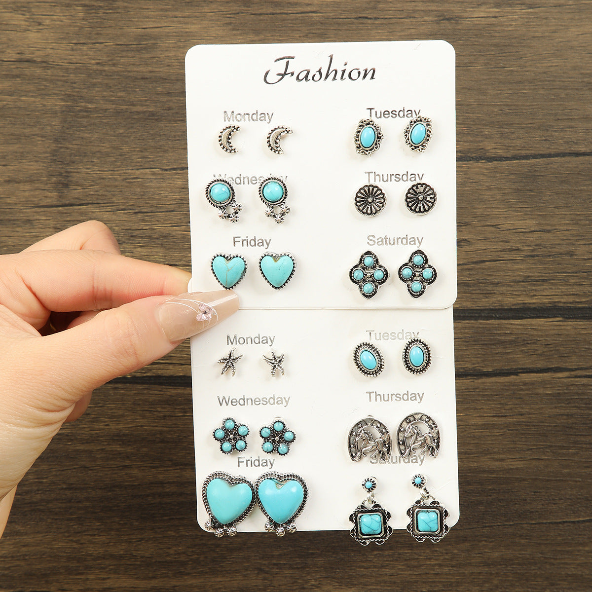 Wholesale  Loving Turquoise Retro Bohemian Ethnic Style  Earrings suit