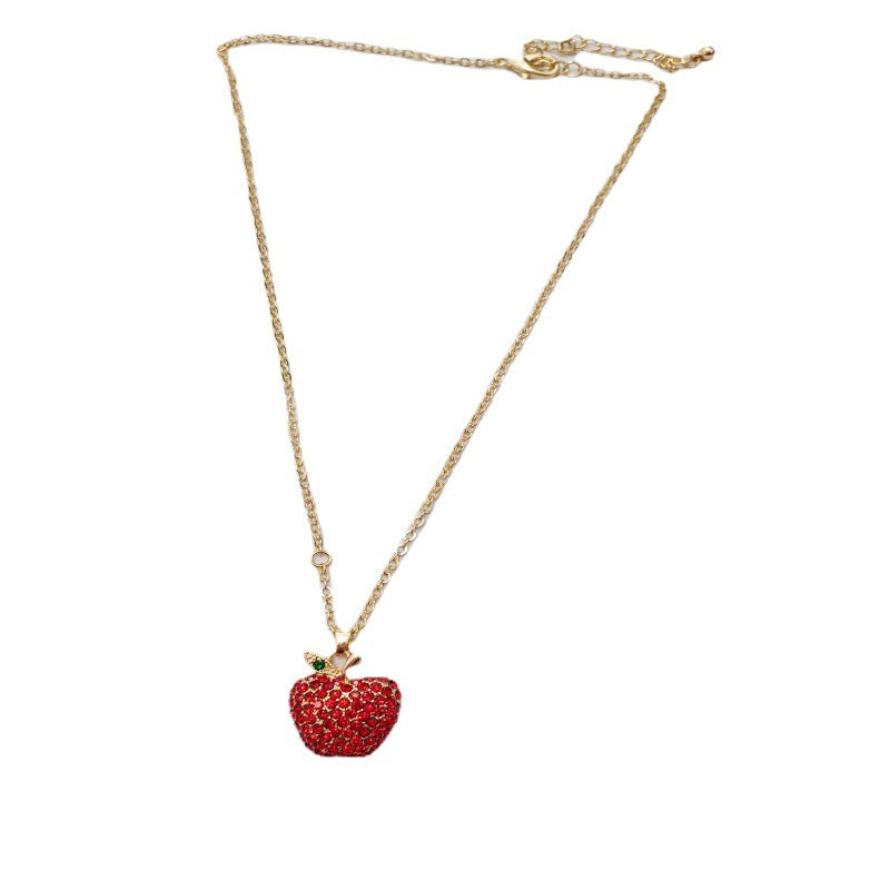 Wholesale Cute Red Diamond Apple Necklace ACC-NE-Xilu003