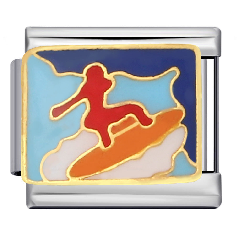 Wholesale Italian Charm Bracelet 9mm DIY Splicing Removable Sports Hobbies Stainless Steel Composable Bracelet