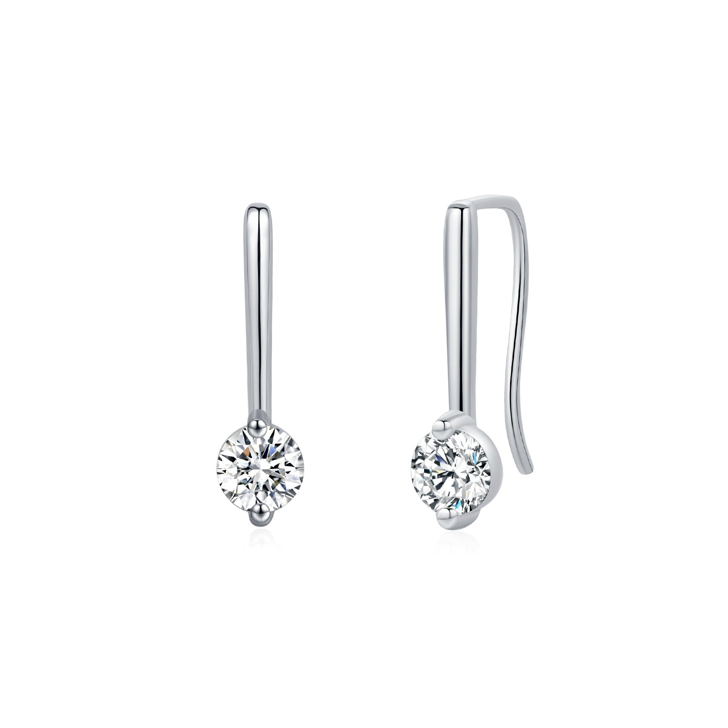 Wholesale diamond s925 silver temperament ear hook flash diamond earrings