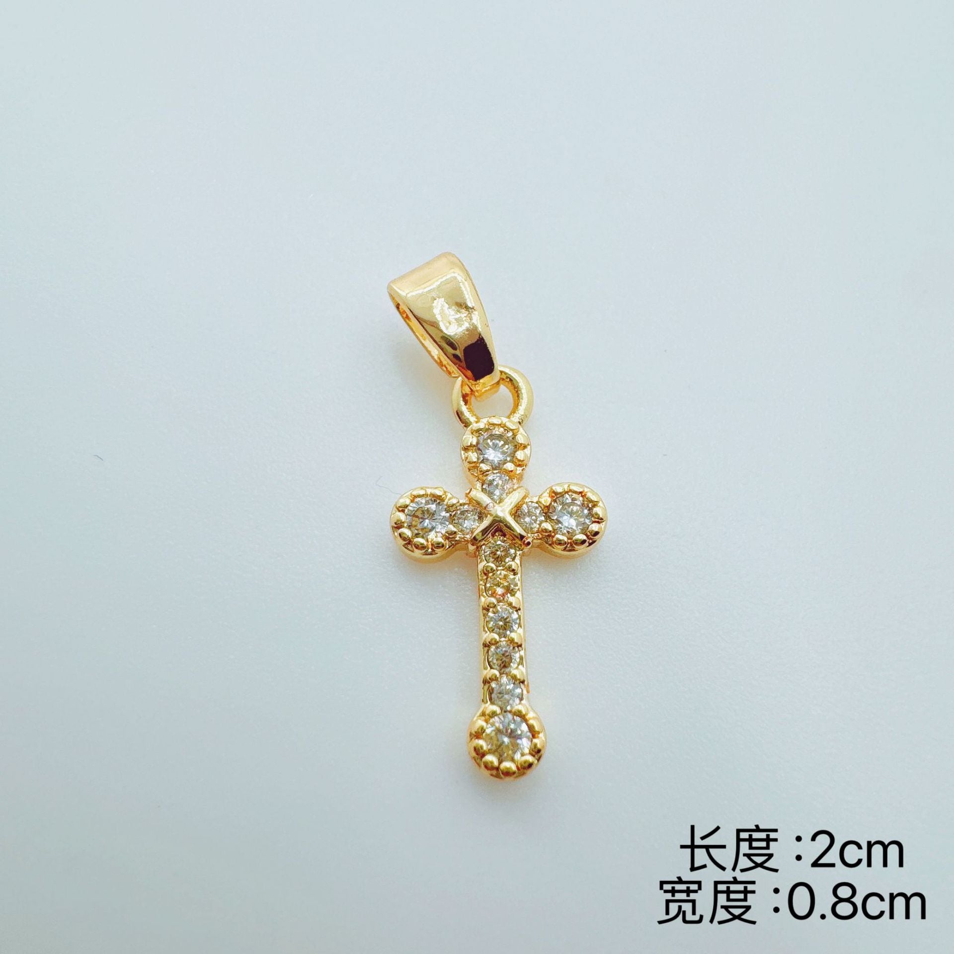 Wholesale =Micro-set Zircon Cross Pendant Necklace Copper Electroplated Fashion Accessory