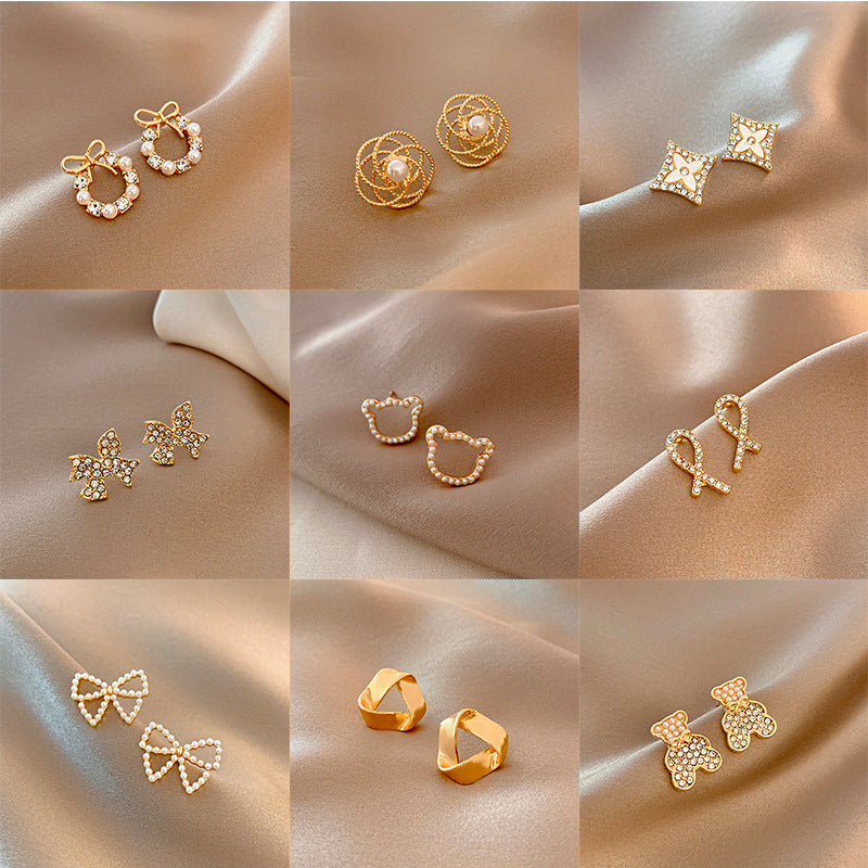 Wholesale fashion simple dumb gold ear jewelry geometric all-match earrings