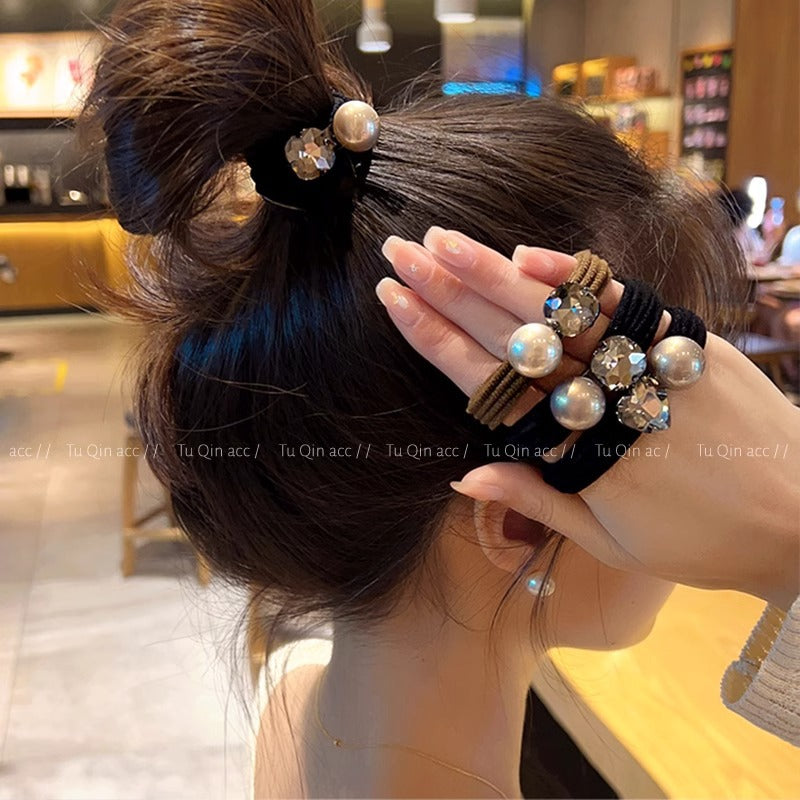 Wholesale pearl hair rope hair ring ball headdress