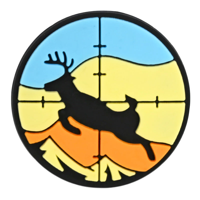 Wholesale Random 100pcs Creative  hunting series   PVC Soft Rubber Shoe Buckle Decoration