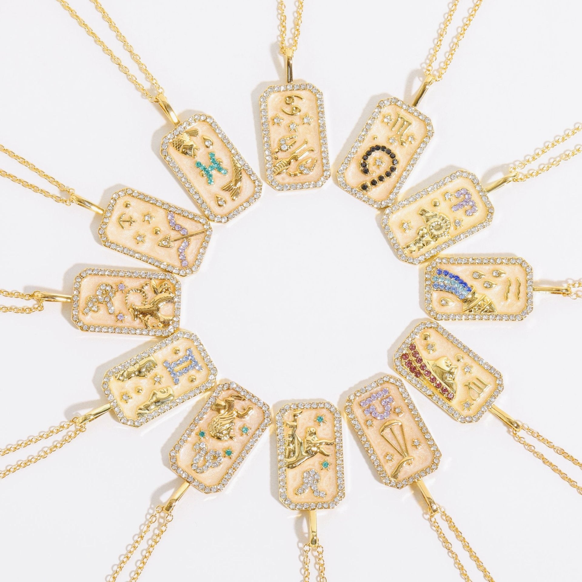 Wholesale Zodiac Contion Colorful Birthstone Necklace,  Chic Jewelry Accessory for Everyday Wear