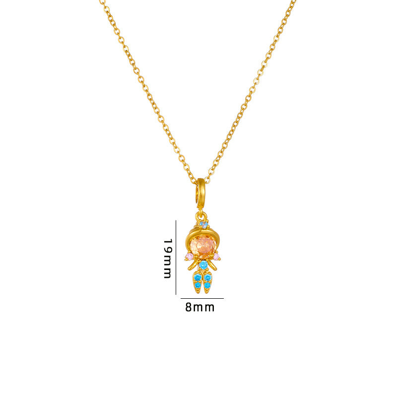 Wholesale cartoon cute zircon accessories copper necklace ACC-NE-Rongc002