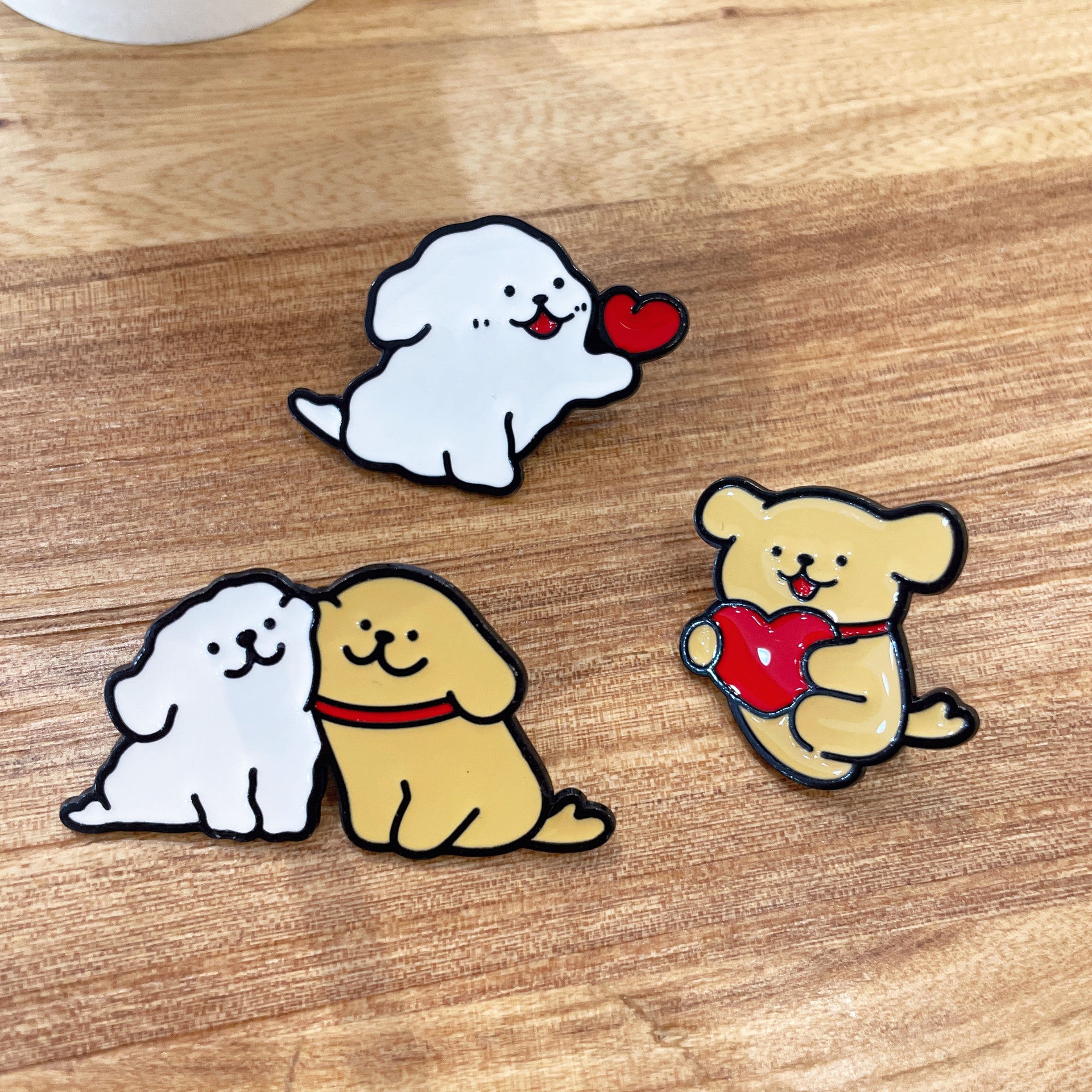 Wholesale Line Dog Badge Cartoon   Maltese Puppy Brooch