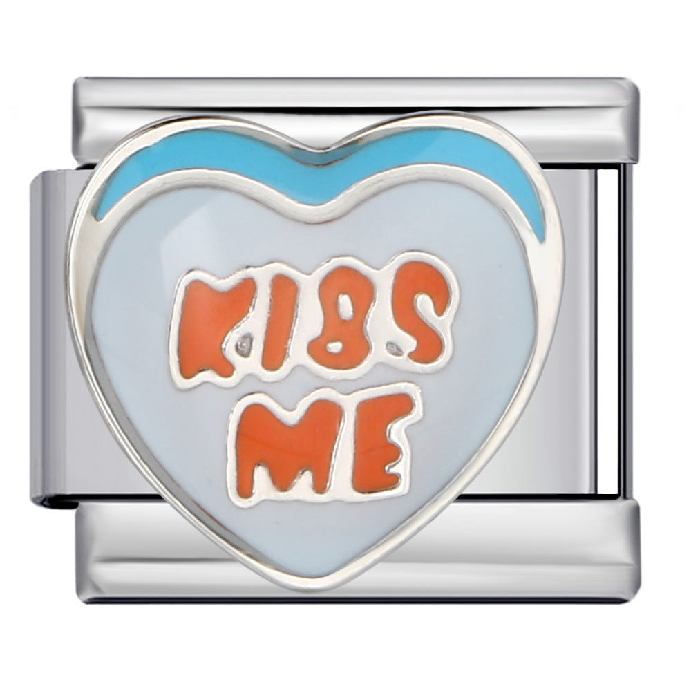 Wholesale Italian Charm Bracelet 9mm DIY Splicing Removable Love English Stainless Steel Composable Bracelet