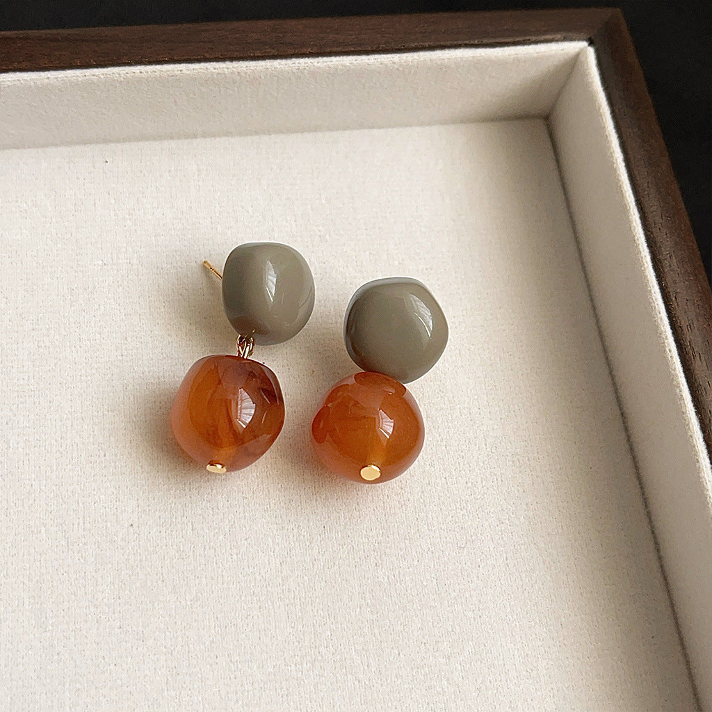 Wholesale Retro Vintage Maillard Cute Acrylic Earrings