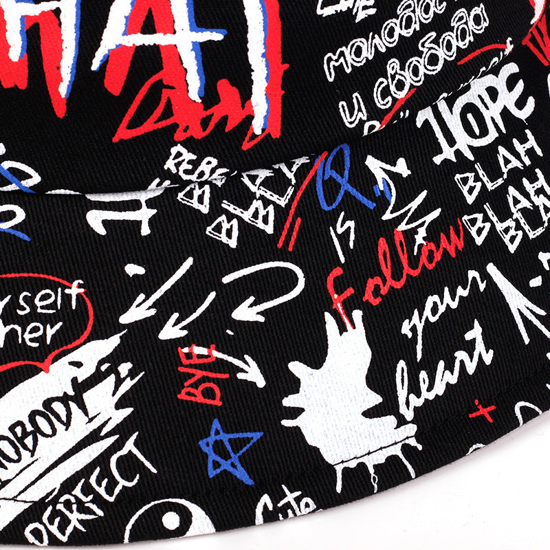 Wholesale Letter Printed Bucket Hat Double Sided Basin Hat ACC-HT-KuBang010