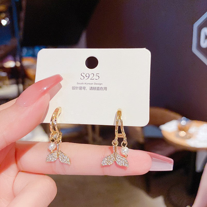 Wholesale S925 Silver Needle Pearl Earrings Diamond Geometric Stud Earrings ACC-ES-Xiyue002