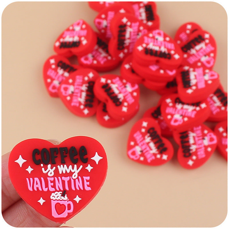 Wholesale 10pcs Valentine's Day Cartoon Love Silicone Focal Beads ACC-BDS-GuangTian006