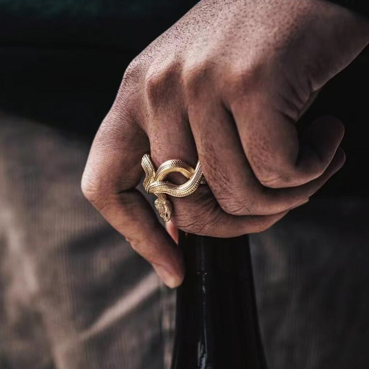 Wholesale snake-shaped gold plated ring  jewelry