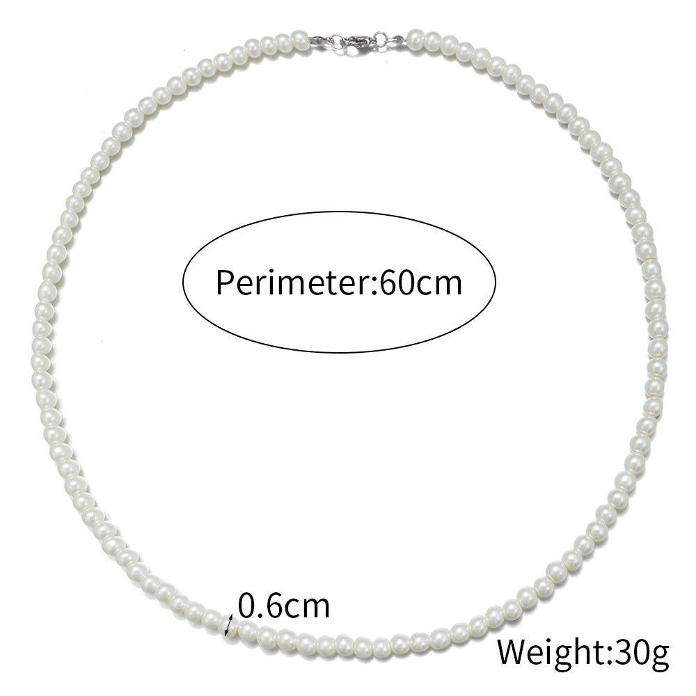 Wholesale Single Layer Men's Pearl Necklace