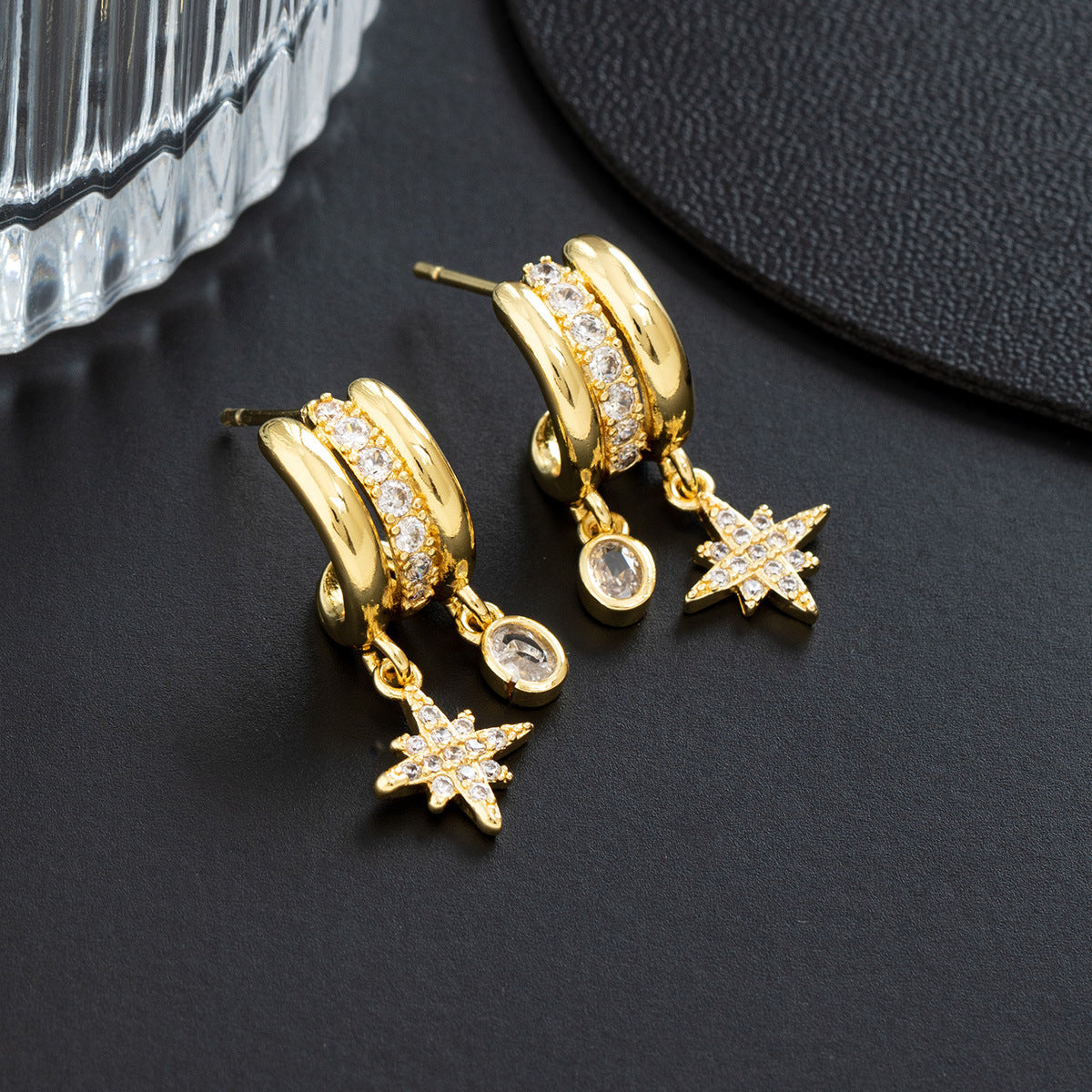 Wholesale Trendy Star Shaped Women S Earrings Irregular Design Copper Electroplated Jewelry Accessory For Gift And Boutique Resale