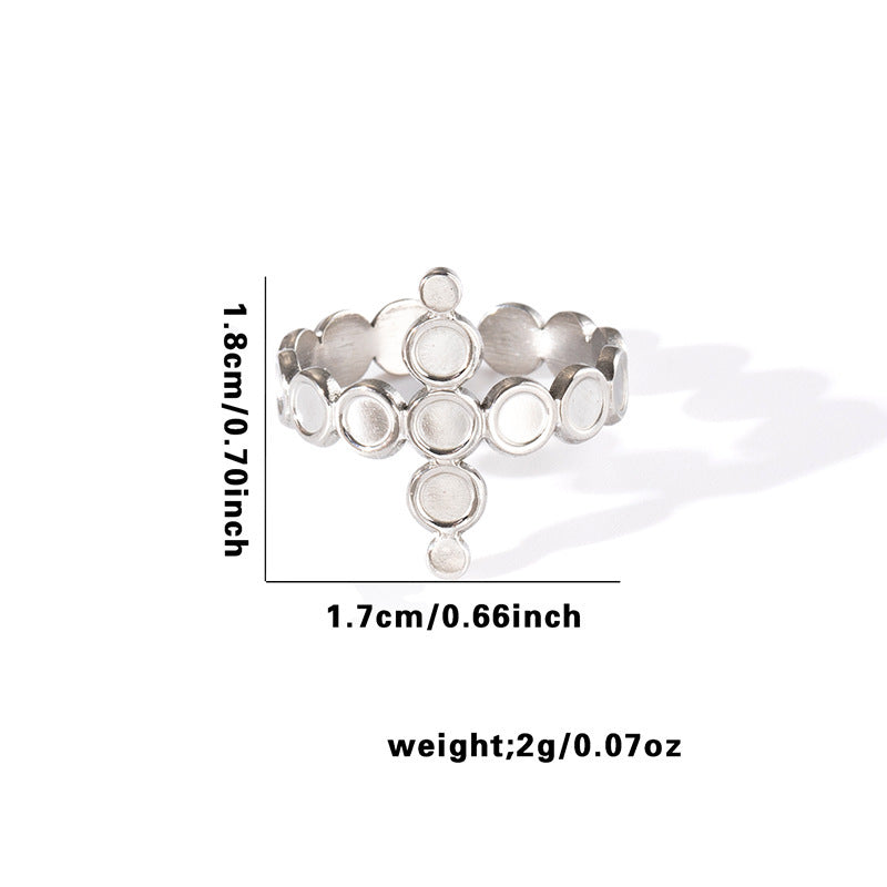 Wholesale Gold Plated Titanium Steel Heart Cut Out Ring Fashion Jewelry Accessory for Everyday Wear