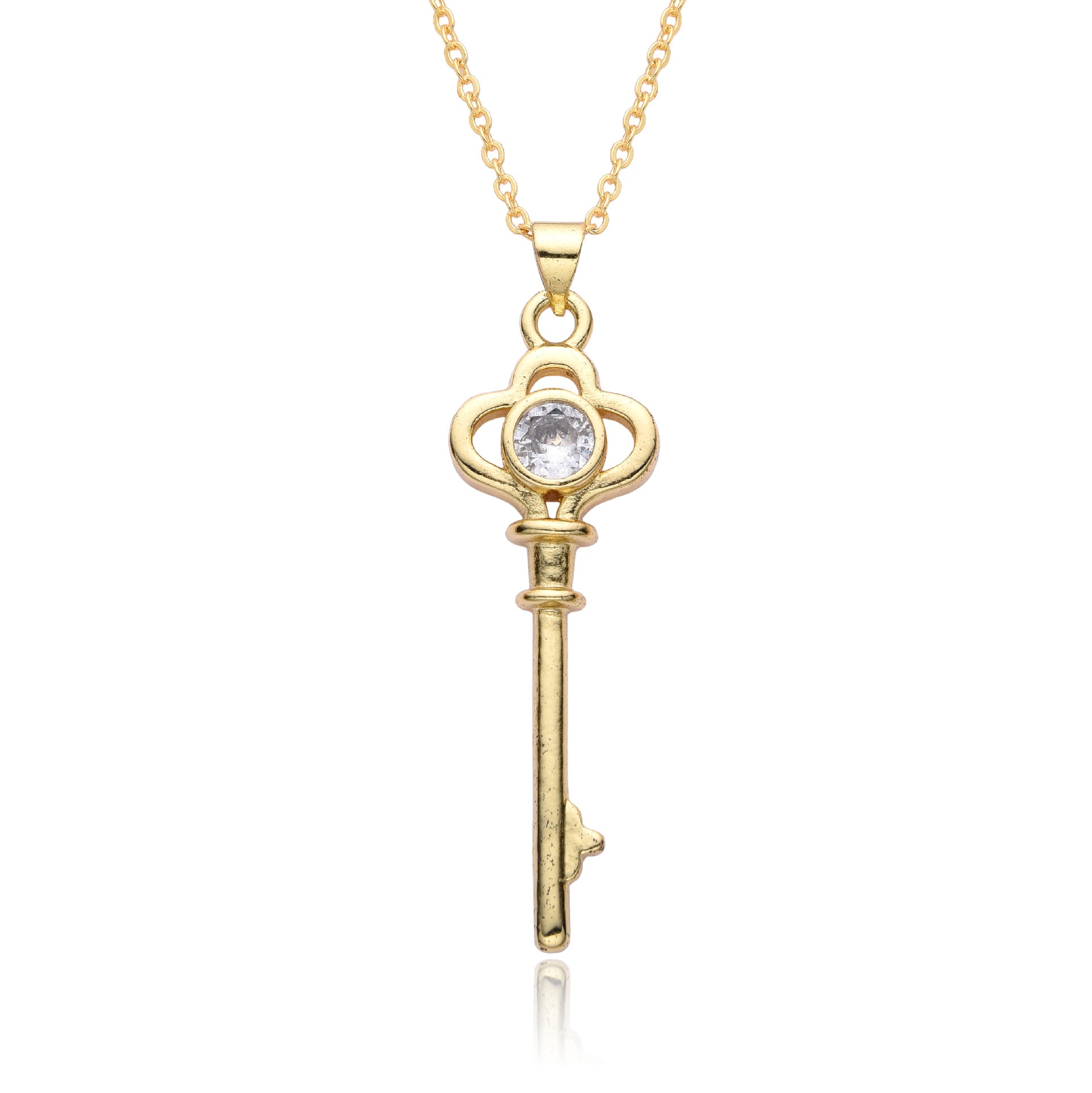 Wholesale 18K gold color protection lovely key necklace