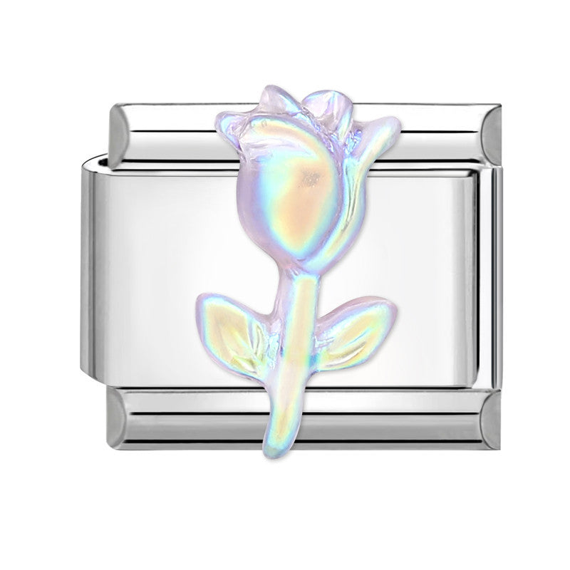 Wholesale Italian Charm Bracelet 9mm DIY Splicing Gradient Butterfly Stainless Steel Composable Bracelet