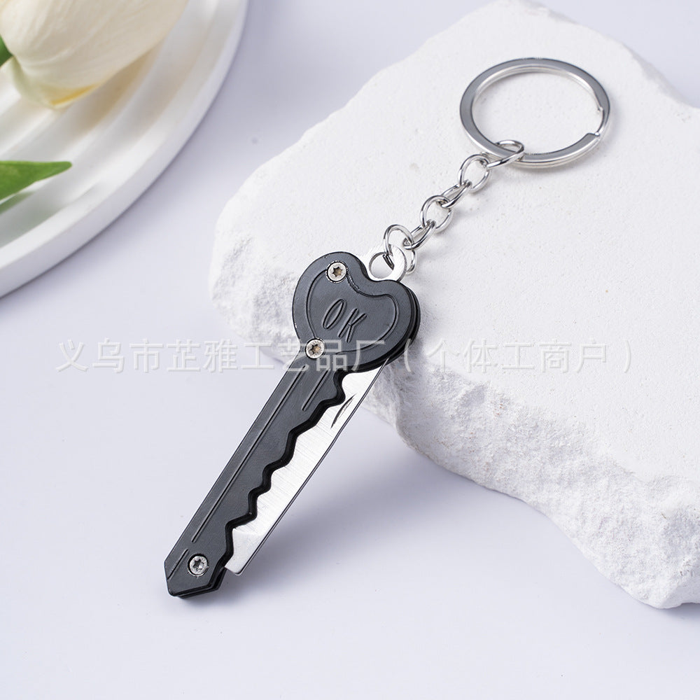 Wholesale Outdoor Folding Express Unboxing Stainless Steel Keychains ACC-KC-ZhiYa055