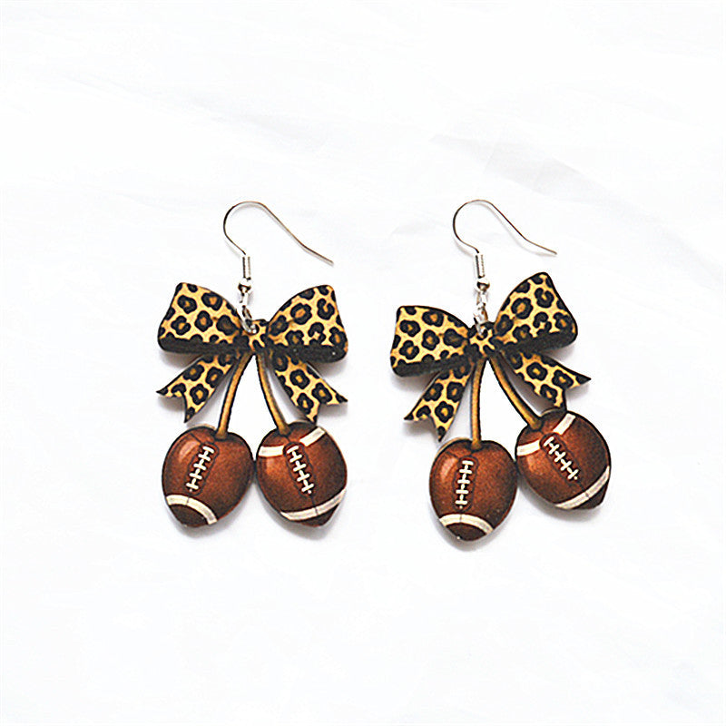Wholesale Wooden ball bow earrings