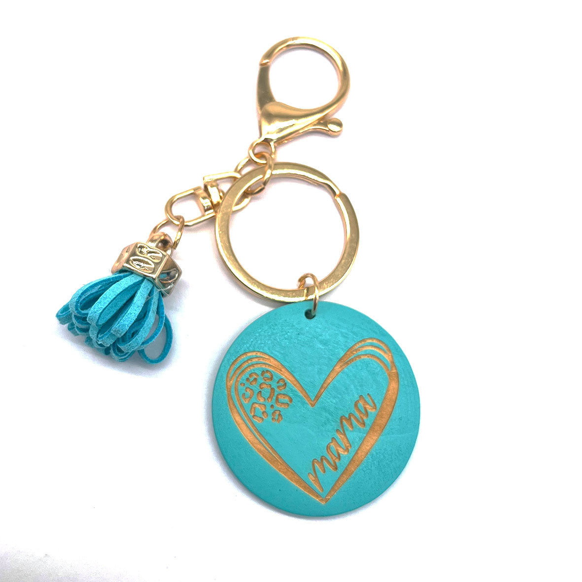 Wholesale MAMA Colorful Wooden Sign Tassel Keychain Mother's Day ACC-KC-TuoYi003