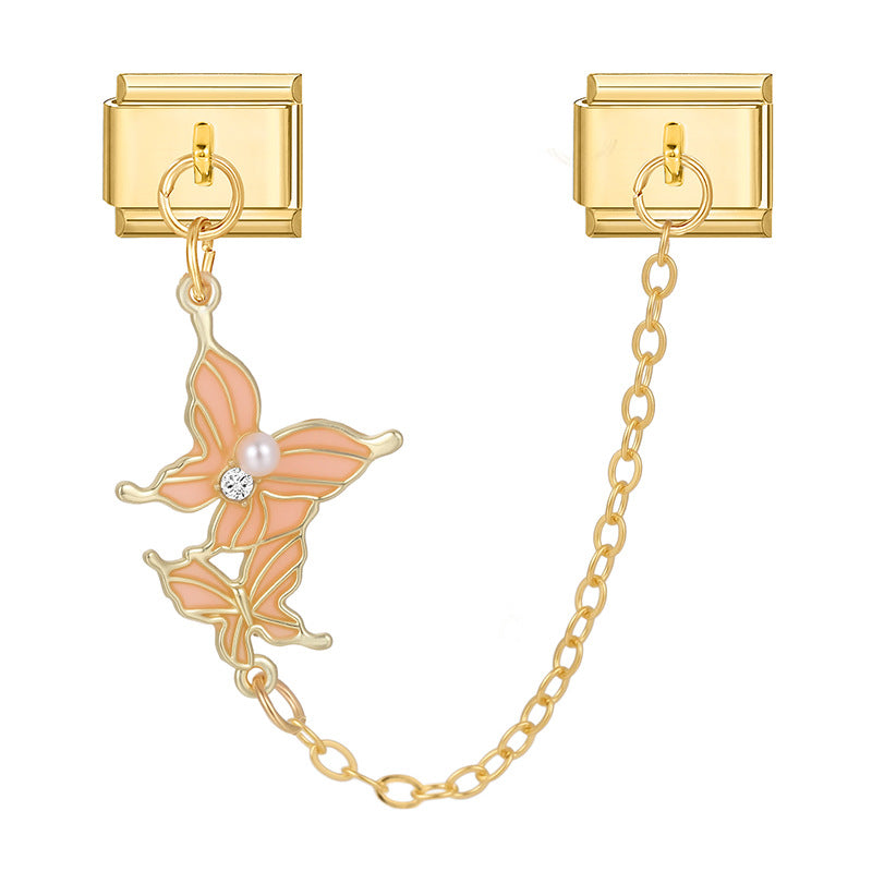 Wholesale Italian Charm Bracelet 9mm DIY Splicing Double Pendant  Stainless Steel Composable Bracelet