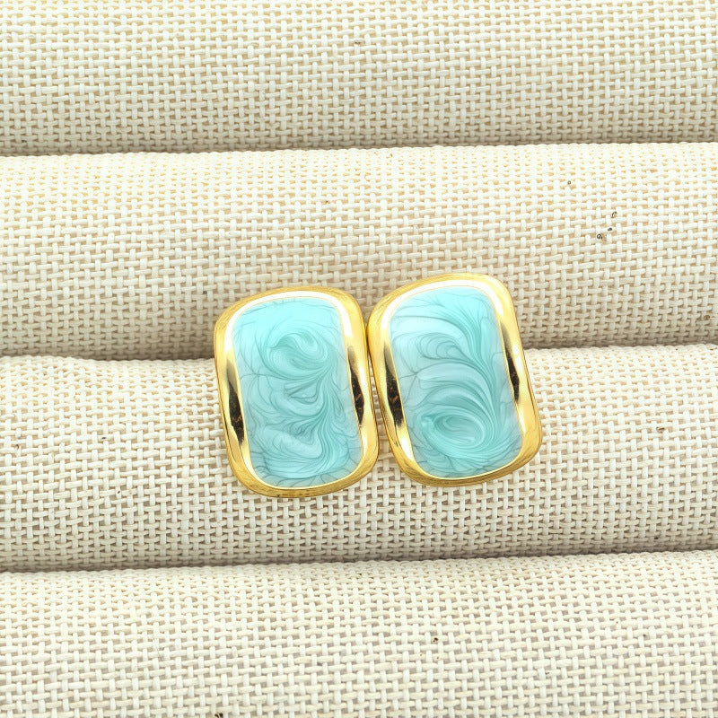 Wholesale Stainless steel colored drip earrings