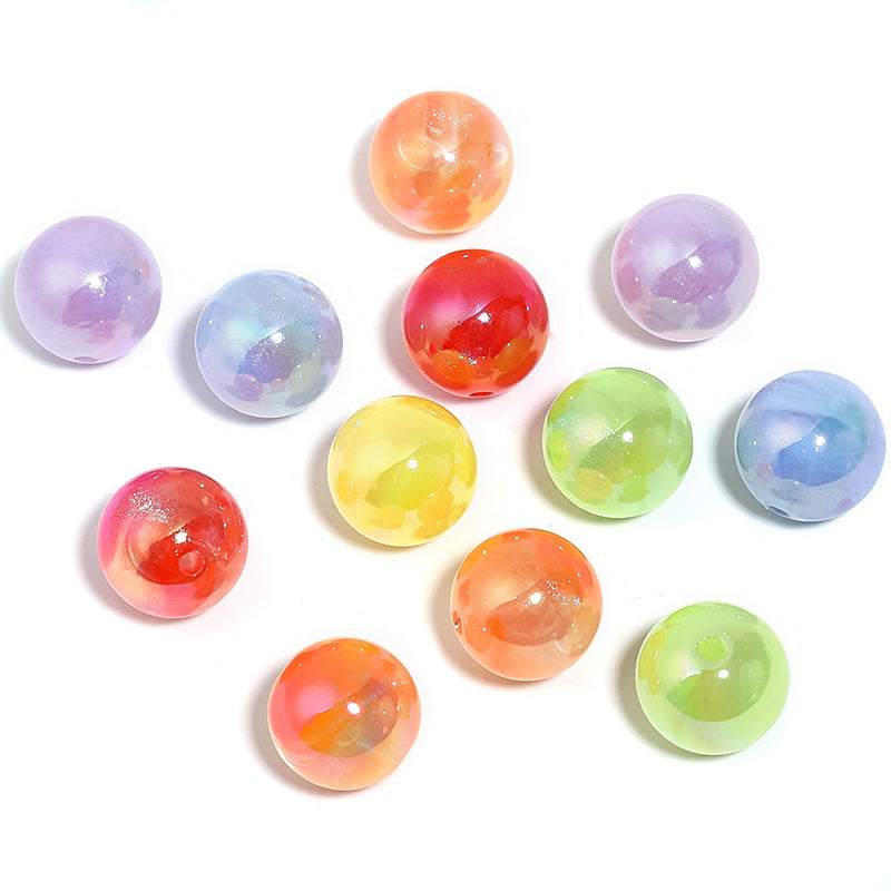 Wholesale Random 50pcs 20mm UV Plated Cracked Round Beads Acrylic Beads Diy Accessories ACC-BDS-BLG050