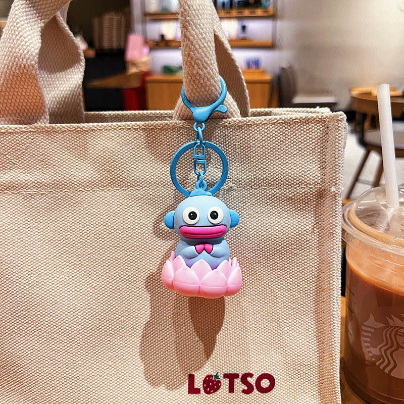 Wholesale Cartoon Lotus Fish PVC Soft Glue Keychain ACCVIP-KC-HangLi003