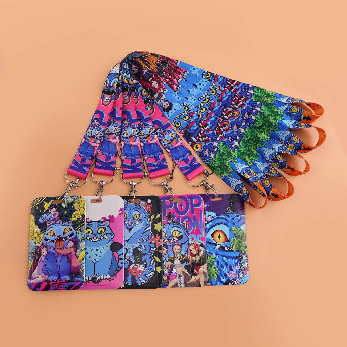 Wholesale K-POP  Phone Lanyard Blue Cat Card Holder ACCVIP