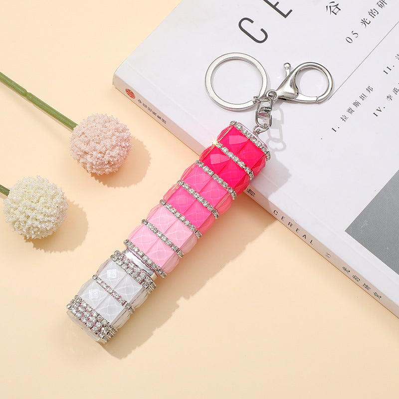 Wholesale 10ml Glass Diamond Perfume Bottle Keychain Rhinestone Keychain ACC-KC-ZhiYa026