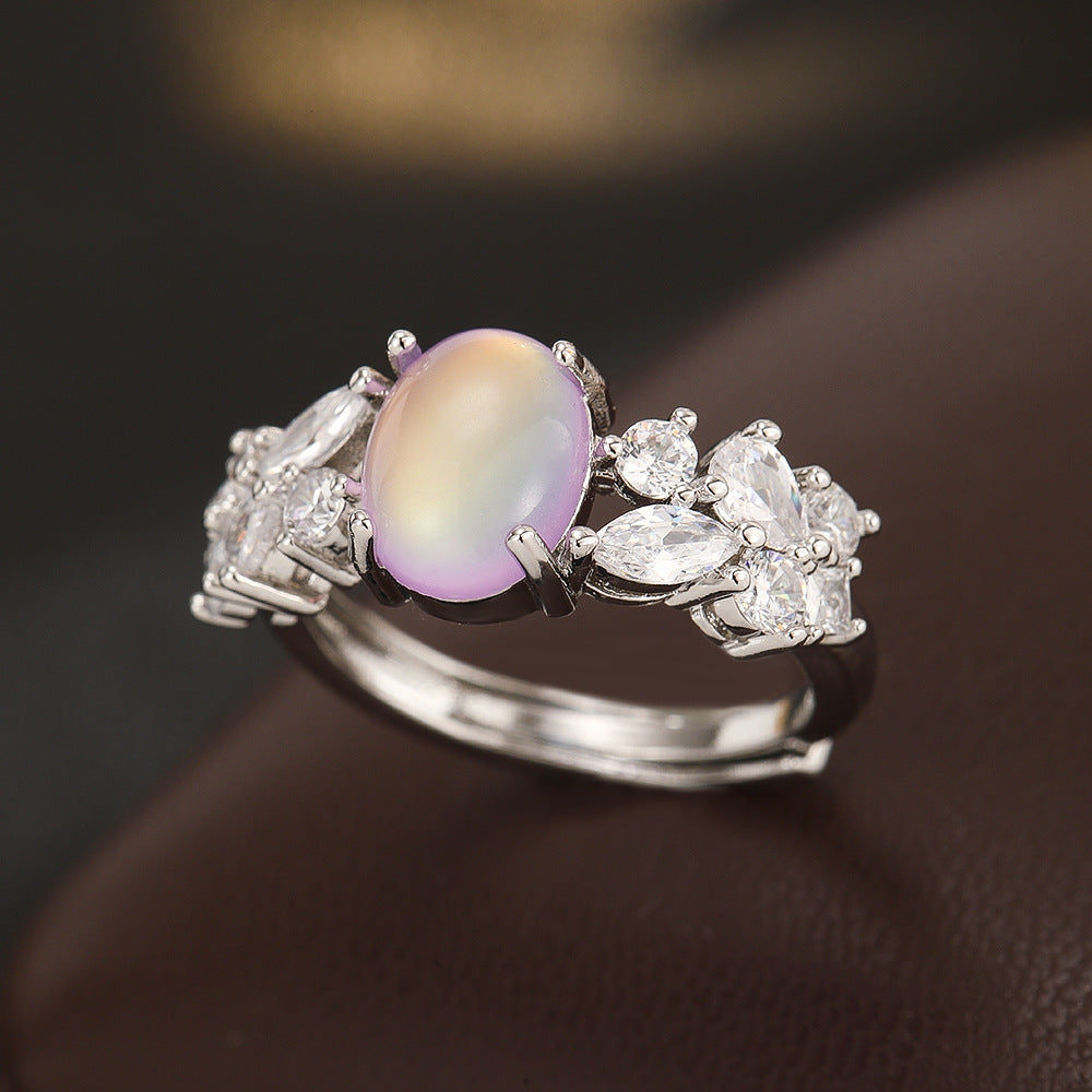Wholesale Fresh Style Ring With Zircon Silver Tone Copper Jewelry Accessory For Boutique Resale