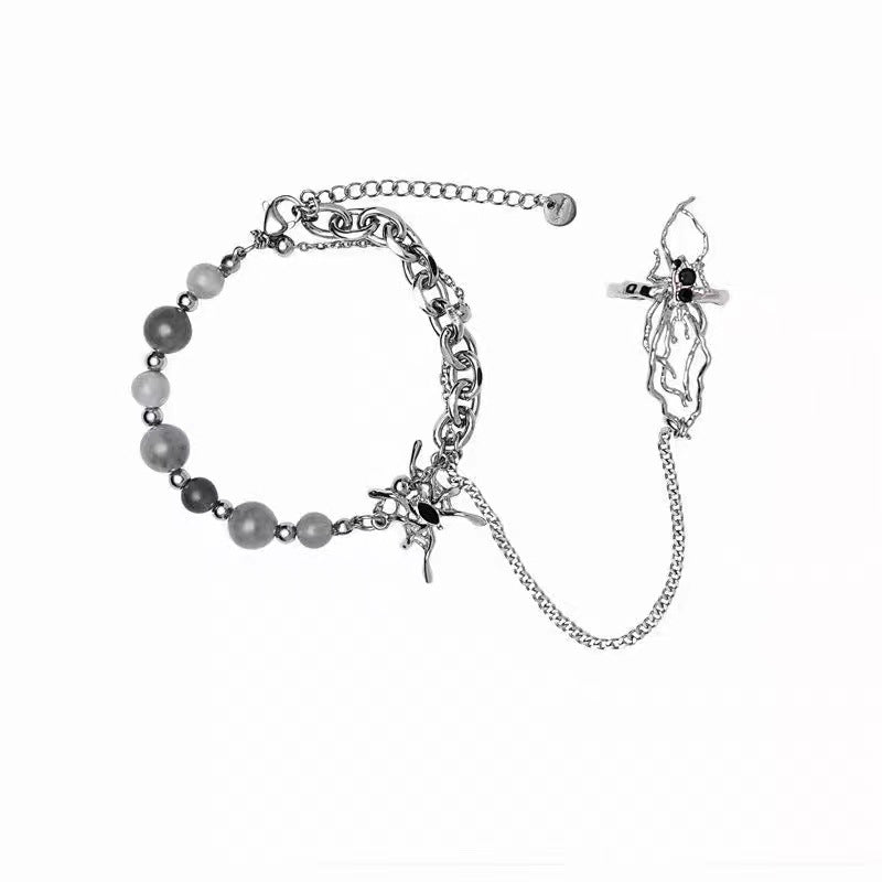 Wholesale spider bracelet ring integrated chain
