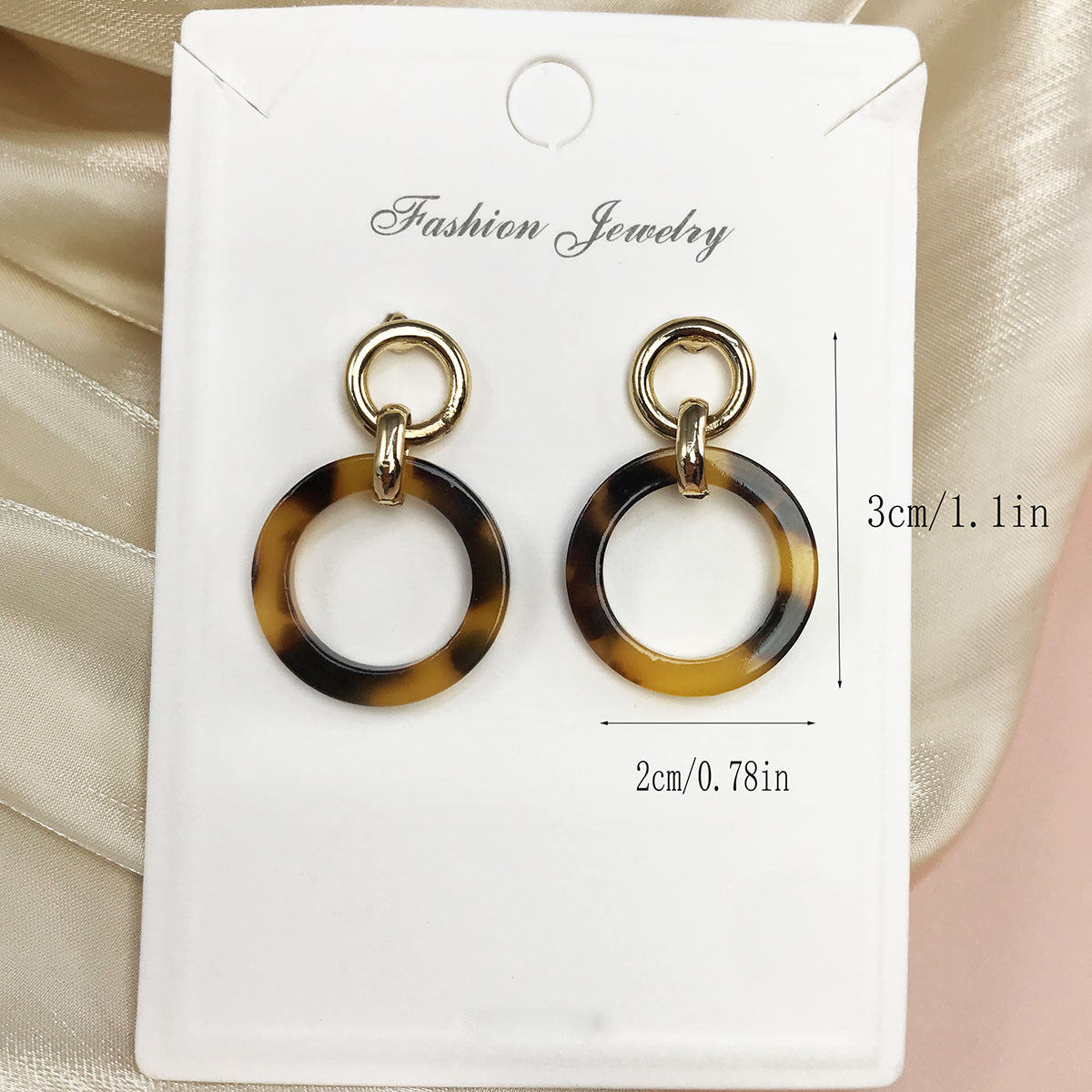 Wholesale Punk Style Metal Texture Exaggerated Leopard Print Resin Hoop Earrings