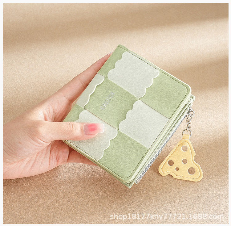 Wholesale Biscuit Braided Short Wallet