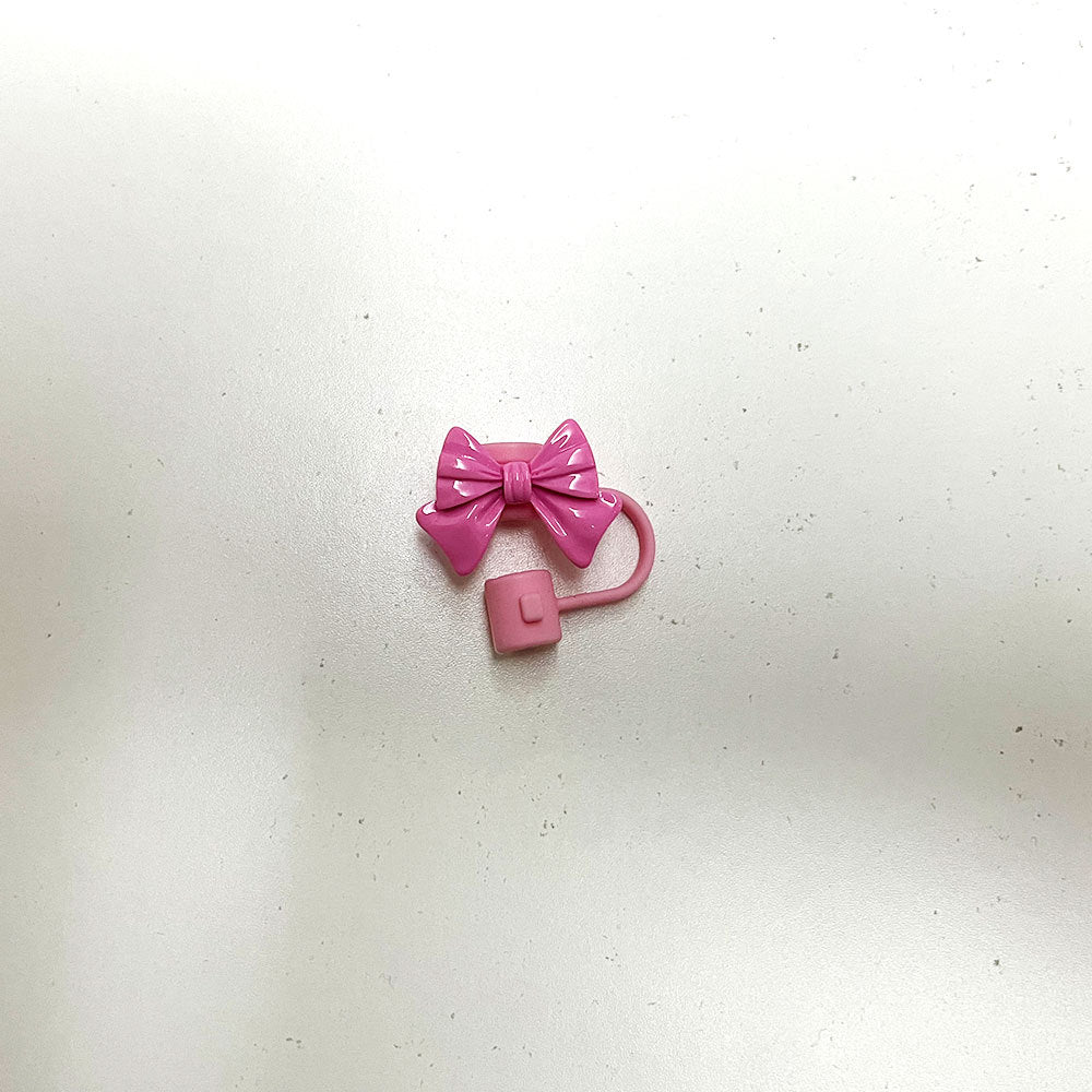 Wholesale  Cute Bow 10mm PVC Soft Straw Tube Cap